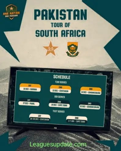 Pakistan vs South Africa Upcoming Series